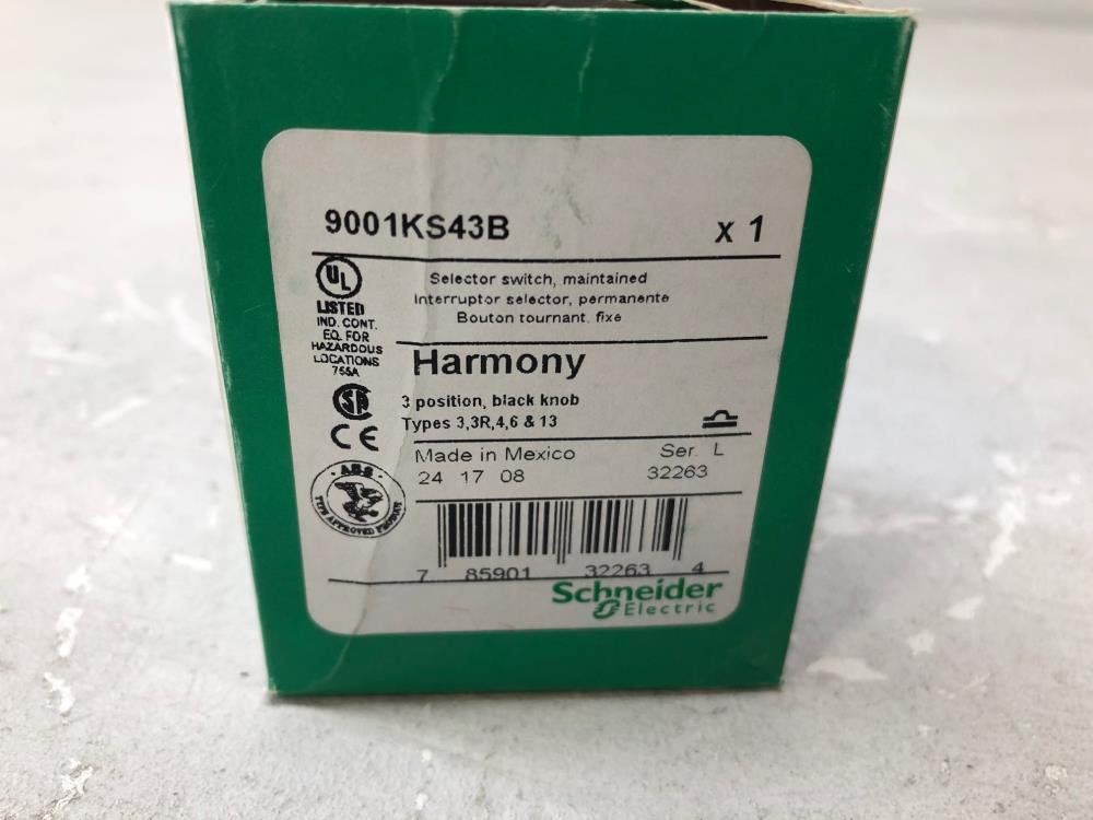 Lot of (7) Schneider Electric Harmony Selector Switch 9007KS43B